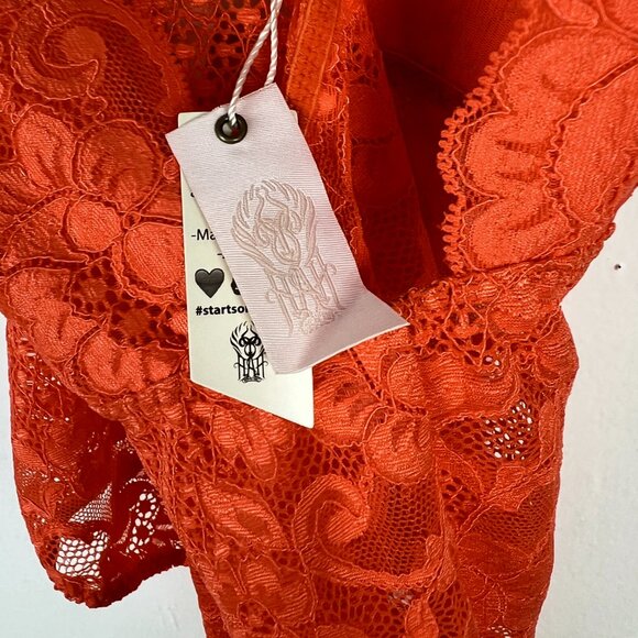 NWT We are HAH Comin' In HAHt Lace Bodysuit Burnt Orange Size XS NEW - Picture 8 of 14
